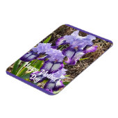 パープルフラワーズフローラアイリスマザーズDay Card マグネット (左側)