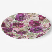 パープルフラワーズフローラ紙プレート ペーパープレート (アングル)