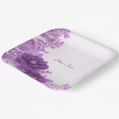 パープルフラワーズフローリッシュ紙プレート ペーパープレート (傾斜あり)