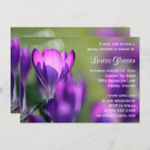 パープルフラワーズブライダルシャワー招待状 招待状 (正面/裏面)