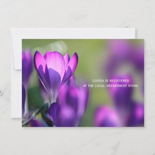 パープルフラワーズブライダルシャワー招待状 招待状 (裏面)