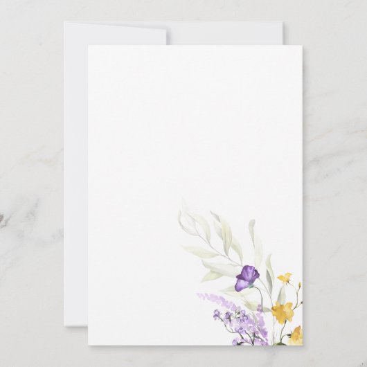 パープルフラワーズブライダルシャワー 招待状 (裏面)