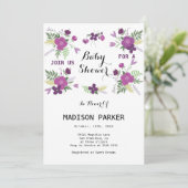 パープルフラワーズブーケ招待状 招待状 (スタンド正面)