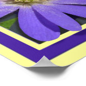 パープルフラワーズプリントブルーデイジーアートポスター ポスター (角)