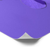 パープルフラワーズプリントブルーデイジーアートポスター ポスター (角)