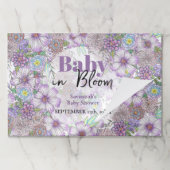 パープルフラワーズベビーイン開花紙ランチョンマット ペーパーパッド (折り畳み)