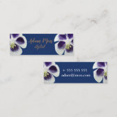 パープルフラワーズミニ名刺 スキニー名刺 (正面/裏面)