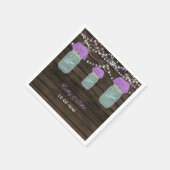 パープルフラワーズメイソンジャースバーンウッド結婚ズ スタンダードカクテルナプキン (角)