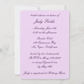 パープルフラワーズメイソンジャースブライダルシャワー招待 招待状 (裏面)