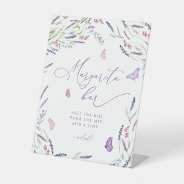 パープルフラワーズラベンダーマルガリータバー 台座サイン