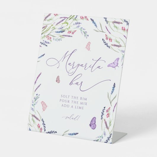 パープルフラワーズラベンダーマルガリータバー 台座サイン (正面)