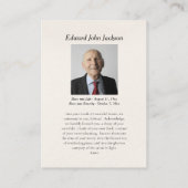 パープルフラワーズヴァージンメアリー葬儀祈りの言葉カード プレイスカード (裏面)