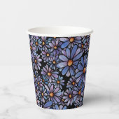 パープルフラワーズ春デイジーガーデンコテージ 紙コップ (裏面)