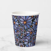 パープルフラワーズ春デイジーガーデンコテージ 紙コップ (正面)