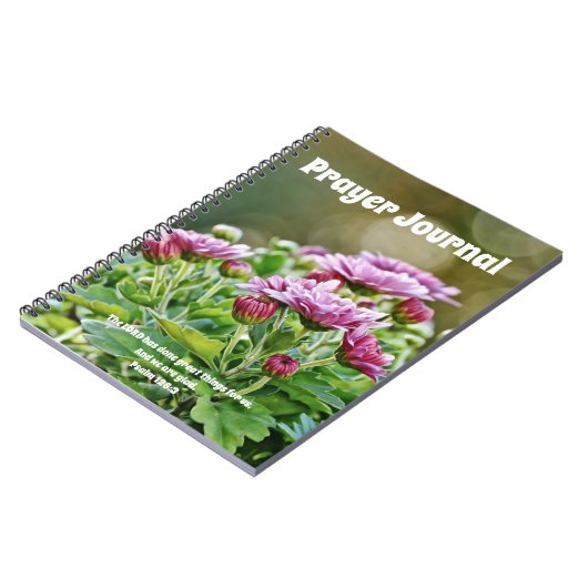 パープルフラワーズ祈りの言葉ジャーナルノートブック ノートブック (左側)