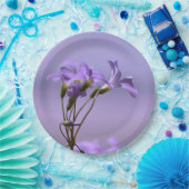 パープルフラワーズ紙プレート ペーパープレート (パーティー)