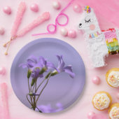 パープルフラワーズ紙プレート ペーパープレート (パーティー)