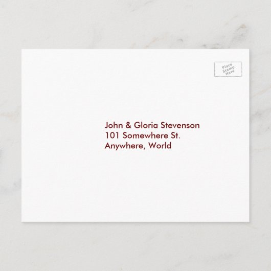 パープルフラワーズ結婚ハートのディナーRSVPポストカード インビテーションポストカード (裏面)