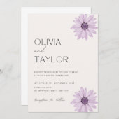 パープルフラワーズ結婚式招待状 招待状 (正面/裏面)