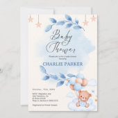 パープルフラワーズ ブーケ 招待状 (正面)