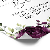 パープルフラワーズ、プラムフラワーズ、ボーホー、ミモザバー ポスター (角)