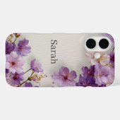 パープルフラワーズ Case-Mate iPhoneケース (裏面 (横))
