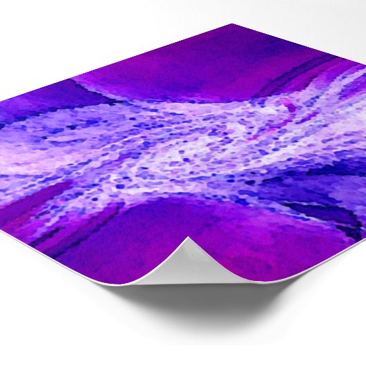 パープルフラワーソウルウォーター色 ポスター (角)