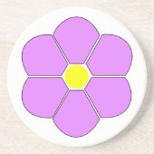 パープルフラワーデザイン コースター (正面)