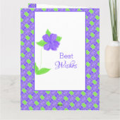 パープルフラワーハッピーバースデー カード (裏面)