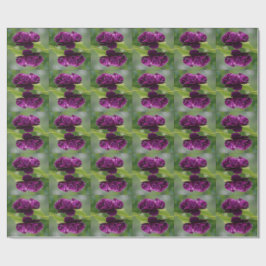 パープルフラワーバレンタインズデイラッピング紙 ラッピングペーパー