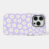 パープルフラワーパターン iPhoneケース (裏面横)