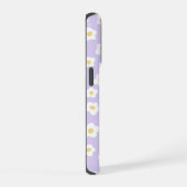 パープルフラワーパターン iPhoneケース (右側面)