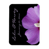 パープルフラワーパーソナル結婚ズ マグネット (縦)