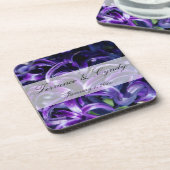 パープルフラワーパーソナ結婚ルズ コースター (左側)