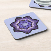 パープルフラワービューティフル抽象芸術アート コースター (左側)