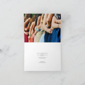 パープルフラワーブライダルシャワーサンキューフォールドカード 招待状 (内部)