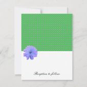 パープルフラワーブラックリボン結婚式招待状 招待状 (裏面)