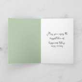 パープルフラワーブーケ誕生日 カード (内部)