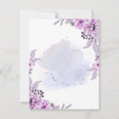 パープルフラワープリンセスドレスキンセアニェラ 招待状 (裏面)