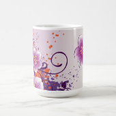 パープルフラワープレーリバラ コーヒーマグカップ (中央)