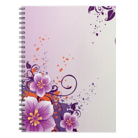 パープルフラワープレーリバラ ノートブック (正面)