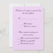 パープルフラワーマソンジャー応答カード 招待状 (裏面)