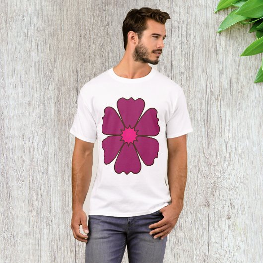パープルフラワーミニマルブルーム Tシャツ