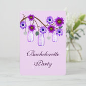 パープルフラワーメイソンジャースバチェロレッテ招待状 招待状 (スタンド正面)
