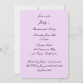 パープルフラワーメーソンジャー バチェロレッテパーティー招待状 招待状 (裏面)