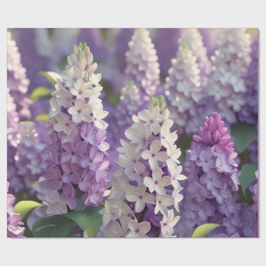 パープルフラワーラッピング紙 ラッピングペーパー (フラット)