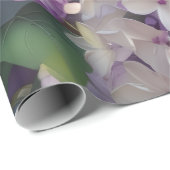 パープルフラワーラッピング紙 ラッピングペーパー (ロールコーナー)
