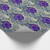 パープルフラワーラッピング紙 ラッピングペーパー (角)