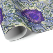 パープルフラワーラッピング紙 ラッピングペーパー (ロールコーナー)