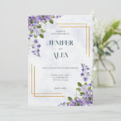 パープルフラワーラヴァンテ結婚フローラ 招待状 (スタンド正面)
